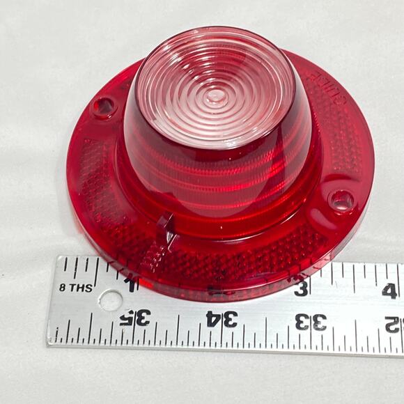 '62 Chevrolet Rear Side Back Up Lens Reverse Red Clear 62C-13454 New - Picture 3 of 3